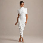Vestido Feminino Longo Assimétrico Ombro Único – Lyra