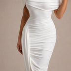 Vestido Feminino Longo Assimétrico Ombro Único – Lyra