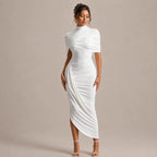 Vestido Feminino Longo Assimétrico Ombro Único – Lyra