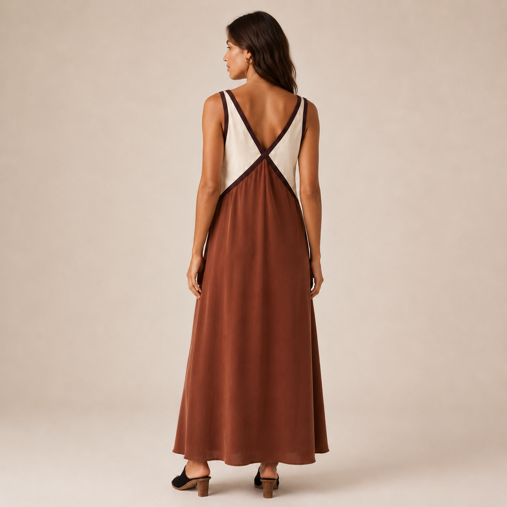 Vestido Feminino Midi Suede Decote V – Ágata