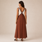 Vestido Feminino Midi Suede Decote V – Ágata