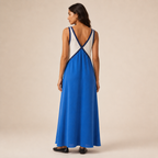Vestido Feminino Midi Suede Decote V – Ágata