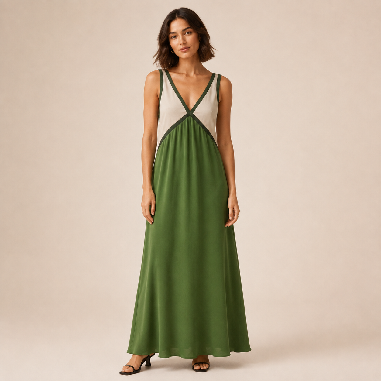Vestido Feminino Midi Suede Decote V – Ágata