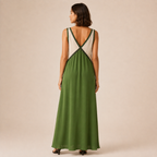 Vestido Feminino Midi Suede Decote V – Ágata