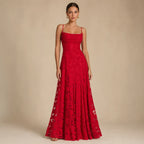 Vestido Longo Feminino de Renda com Corpete Espartilho - Clémence