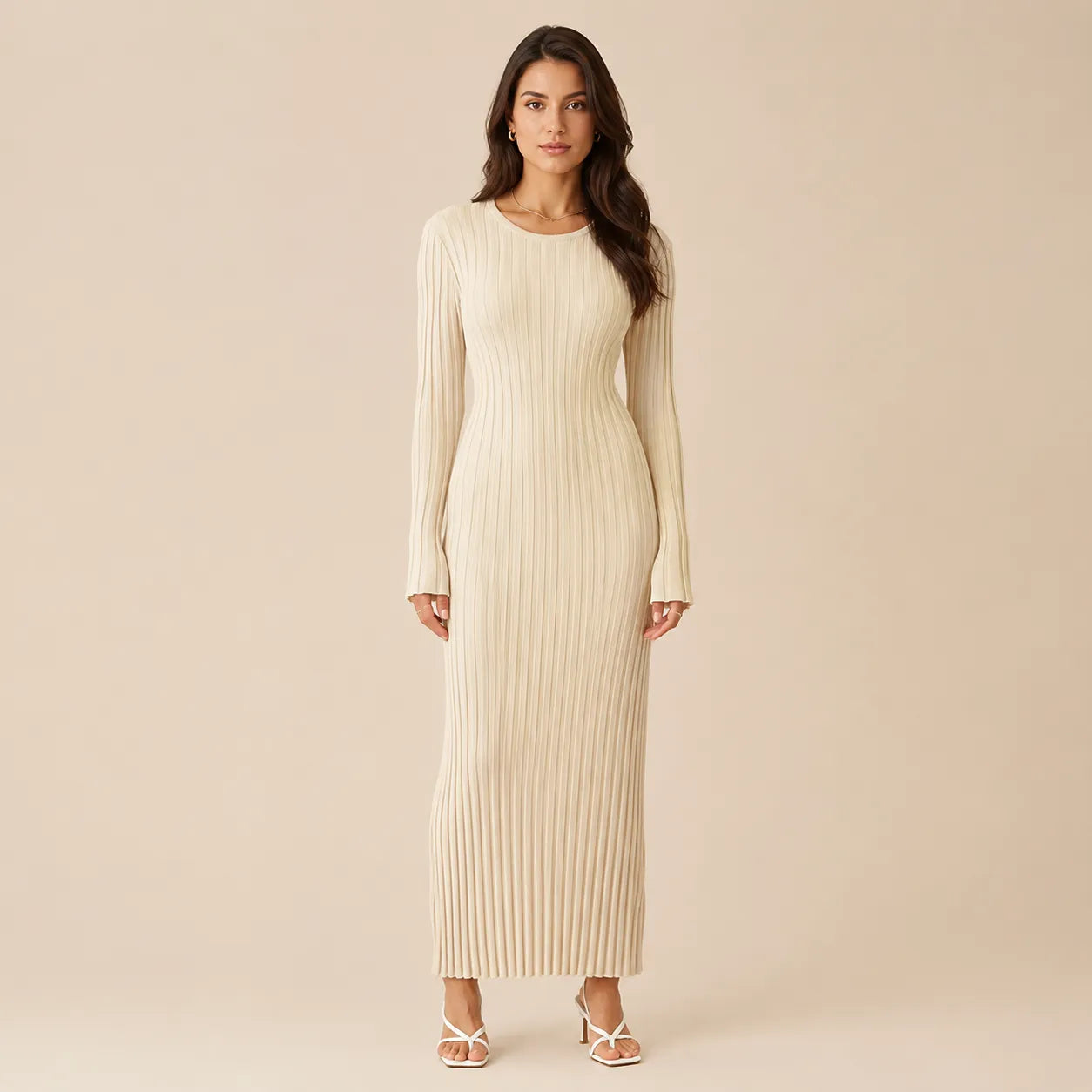 Vestido Feminino Longo Tricô Elegante – Olga