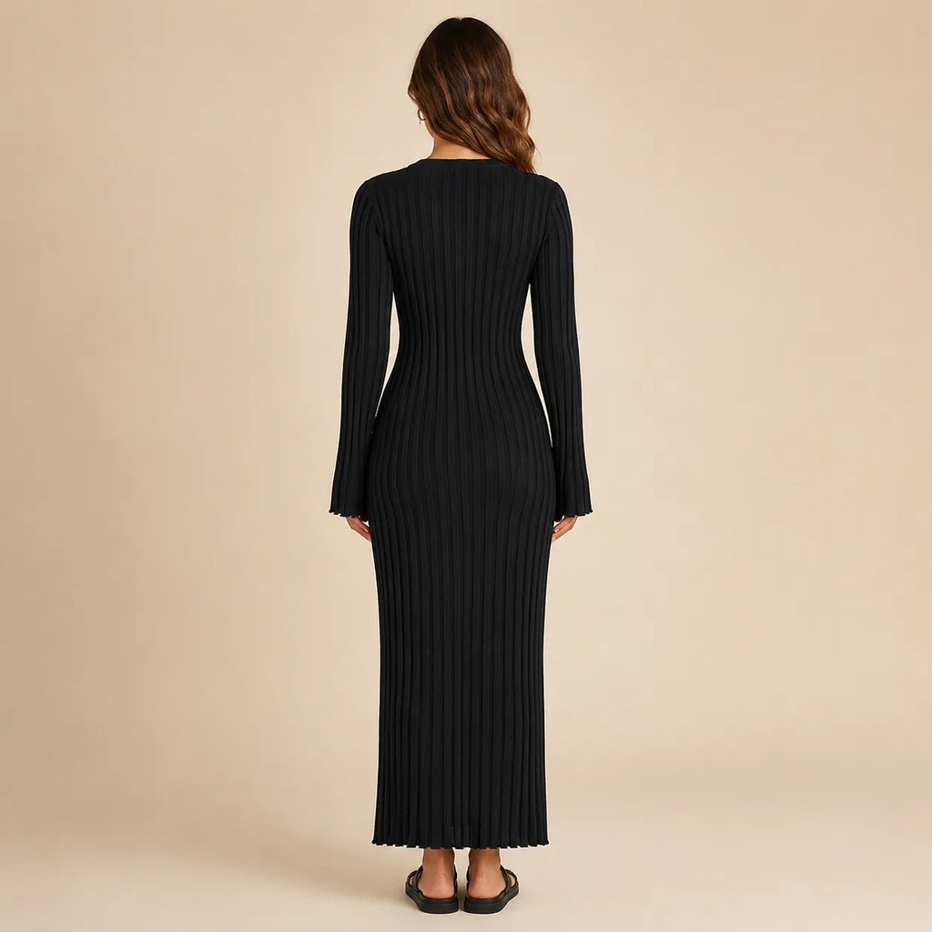 Vestido Feminino Longo Tricô Elegante – Olga