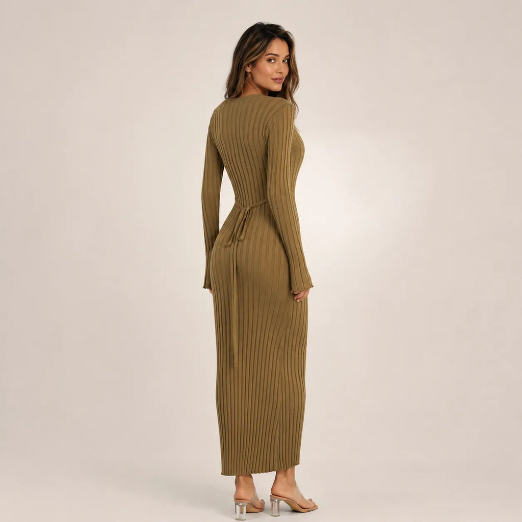 Vestido Feminino Longo Tricô Elegante – Olga