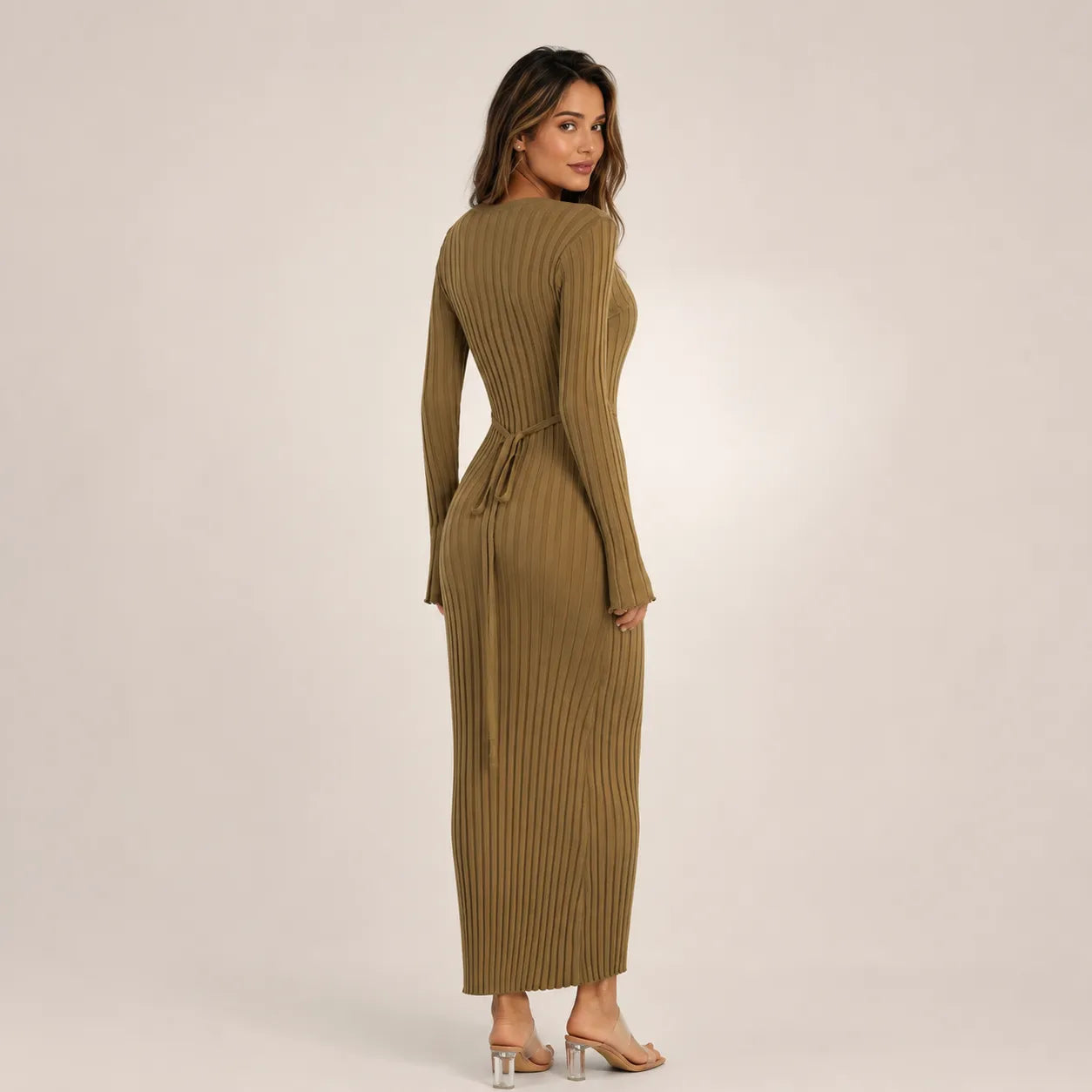 Vestido Feminino Longo Tricô Elegante – Olga