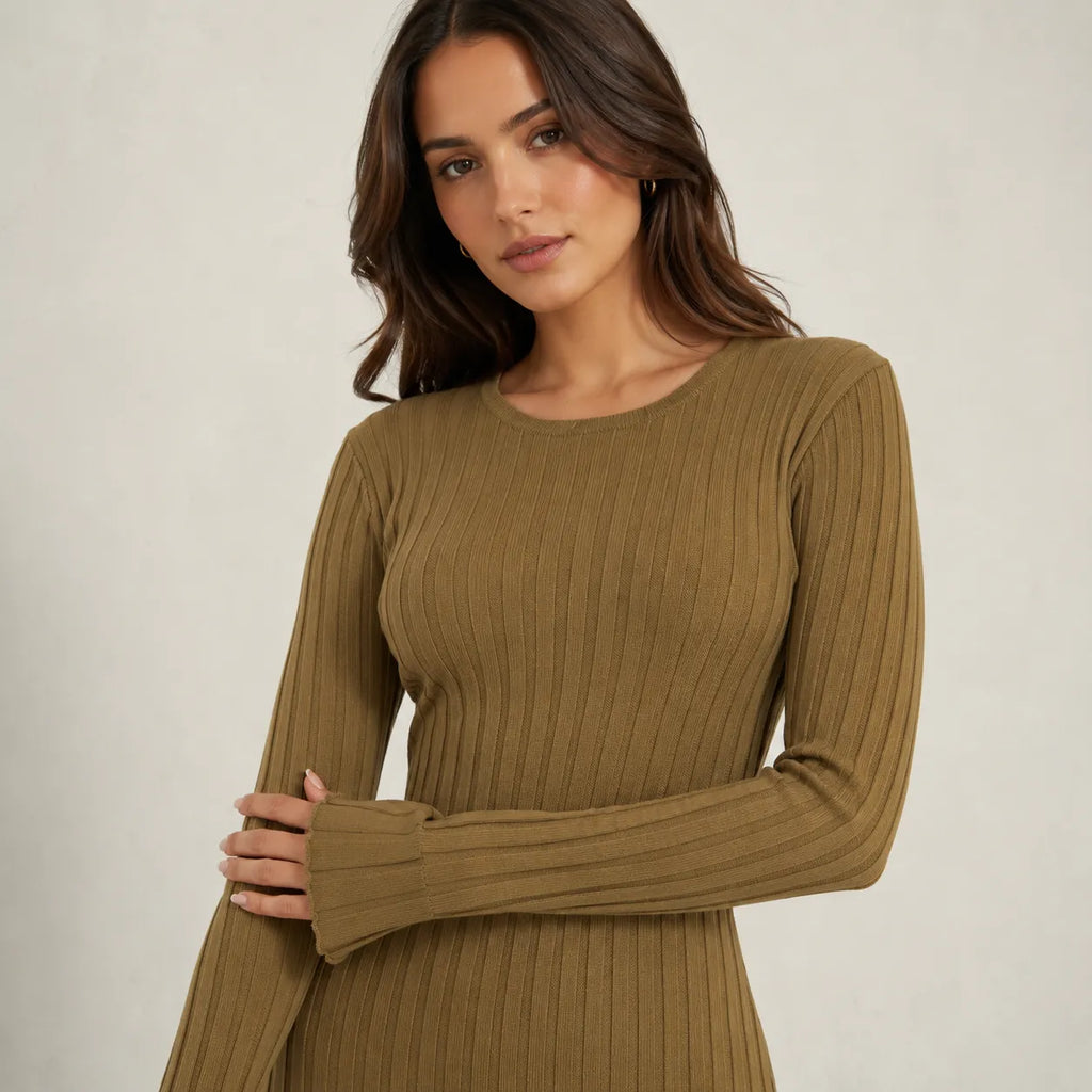 Vestido Feminino Longo Tricô Elegante – Olga
