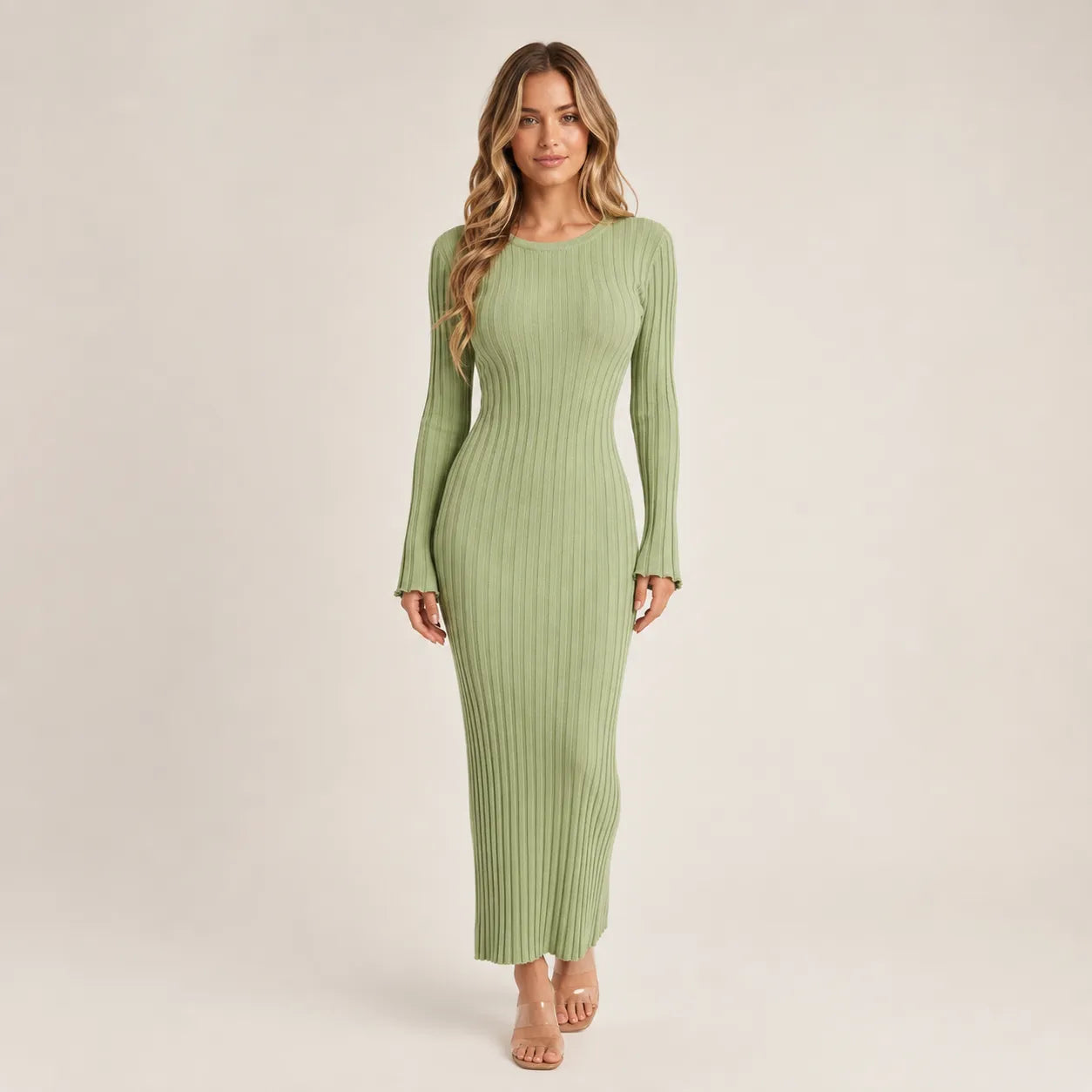Vestido Feminino Longo Tricô Elegante – Olga