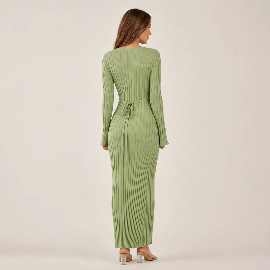 Vestido Feminino Longo Tricô Elegante – Olga