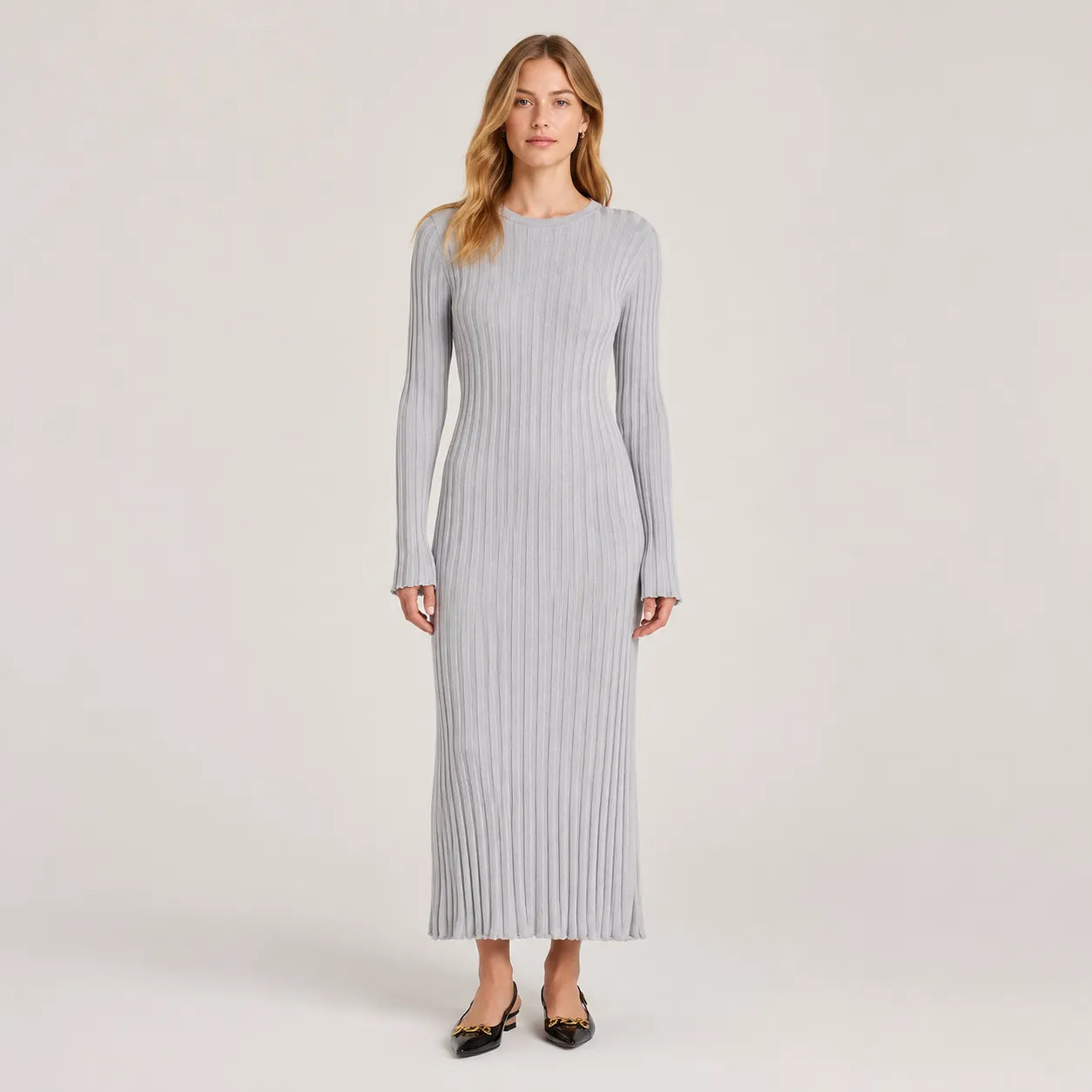Vestido Feminino Longo Tricô Elegante – Olga