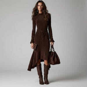 Vestido Longo Feminino Amarração na Cintura Camille