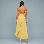Vestido Feminino Longo Assimétrico Babados – Aurélie