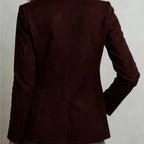 Blazer Feminino em Camurça Gola Lapela Botão Único – Léonie