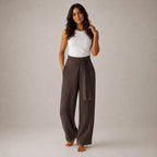 Calça Pantalona Feminina Linho com Cintura Alta – Anaïs