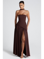 Vestido Feminino Longo Sem Alças Crepe – Mya