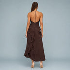 Vestido Feminino Longo Assimétrico Babados – Aurélie