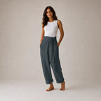 Calça Pantalona Feminina Linho com Cintura Alta – Anaïs