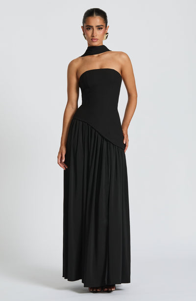 Vestido Feminino Longo Sem Alças Crepe – Mya