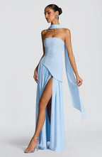 Vestido Feminino Longo Sem Alças Crepe – Mya