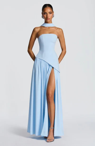 Vestido Feminino Longo Sem Alças Crepe – Mya