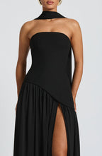 Vestido Feminino Longo Sem Alças Crepe – Mya