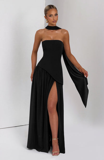 Vestido Feminino Longo Sem Alças Crepe – Mya