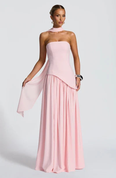 Vestido Feminino Longo Sem Alças Crepe – Mya