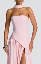 Vestido Feminino Longo Sem Alças Crepe – Mya