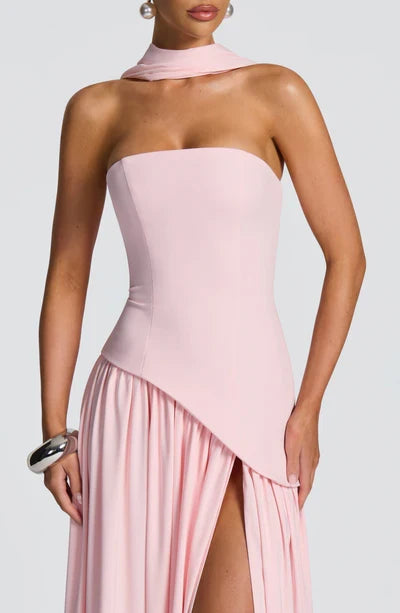 Vestido Feminino Longo Sem Alças Crepe – Mya