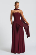 Vestido Feminino Longo Sem Alças Crepe – Mya