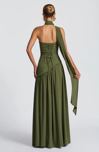 Vestido Feminino Longo Sem Alças Crepe – Mya