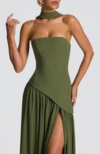 Vestido Feminino Longo Sem Alças Crepe – Mya