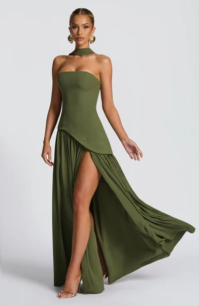 Vestido Feminino Longo Sem Alças Crepe – Mya