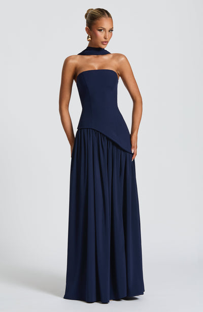 Vestido Feminino Longo Sem Alças Crepe – Mya