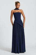 Vestido Feminino Longo Sem Alças Crepe – Mya