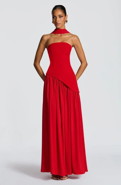Vestido Feminino Longo Sem Alças Crepe – Mya