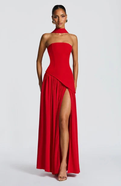 Vestido Feminino Longo Sem Alças Crepe – Mya