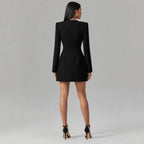 Vestido Blazer Curto Feminino Trespassado Decote V – Colette