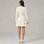 Vestido Blazer Curto Feminino Trespassado Decote V – Colette
