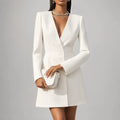 Vestido Blazer Curto Feminino Trespassado Decote V – Colette