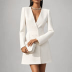 Vestido Blazer Curto Feminino Trespassado Decote V – Colette