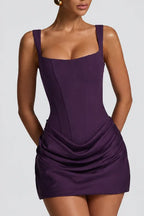 Vestido Feminino Curto Corset Drapeado – Chiara