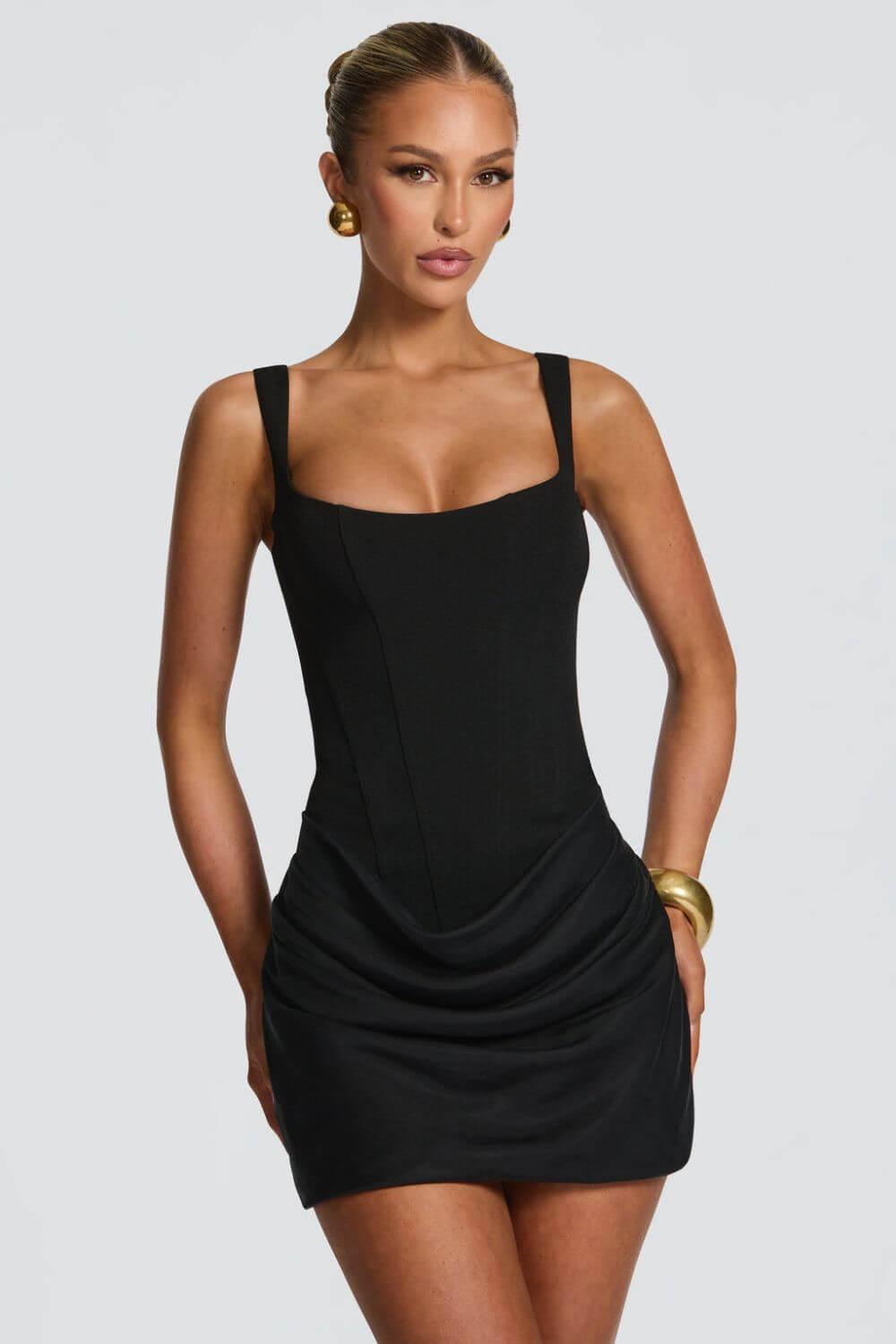 Vestido Feminino Curto Corset Drapeado – Chiara