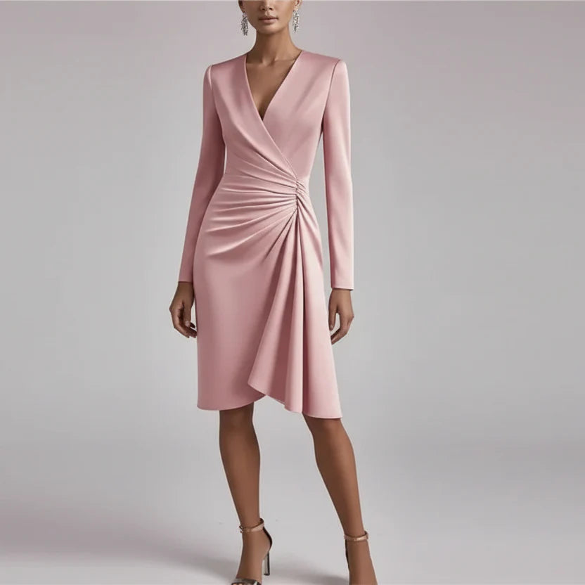 Vestido Curto Tubinho Plissado Vistella