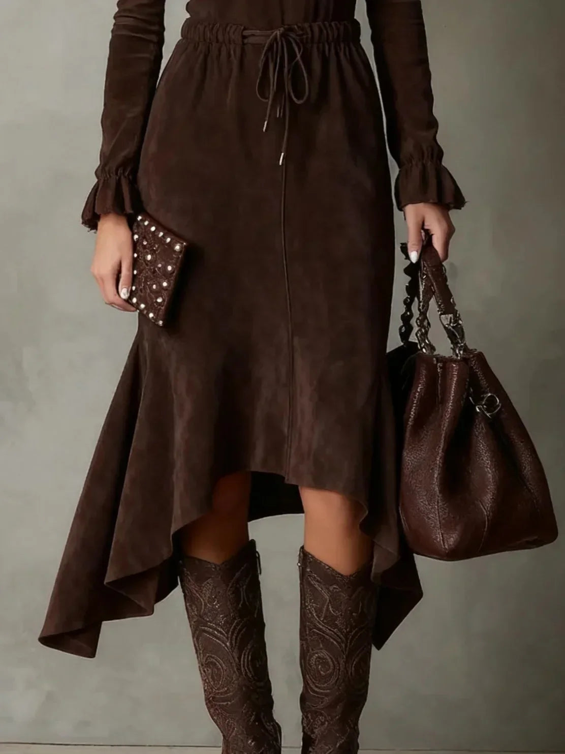Vestido Longo Feminino Amarração na Cintura Camille