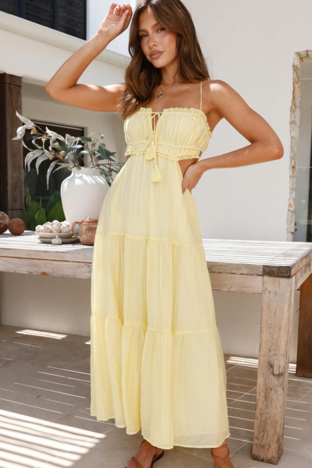 Vestido Feminino Midi Chiffon Alça Ajustável – Pauline