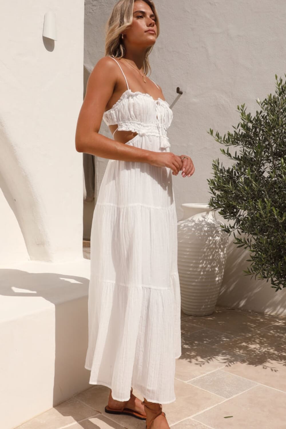 Vestido Feminino Midi Chiffon Alça Ajustável – Pauline